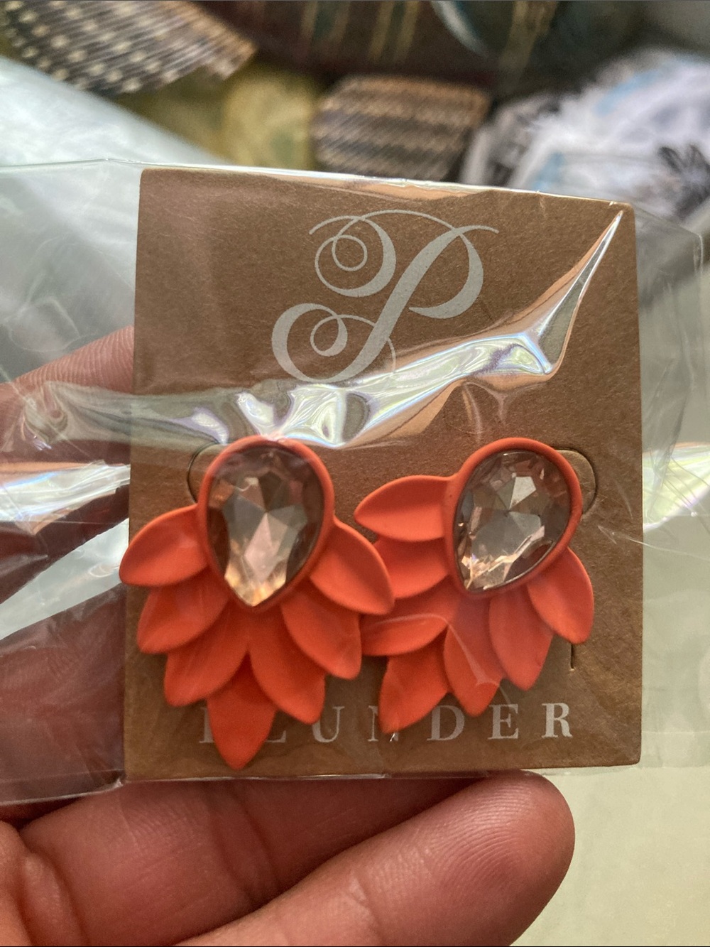 Plunder Coral Floral Teardrop Earrings